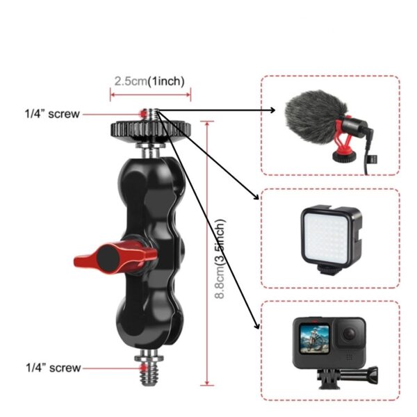 Super Clamp Camera Clamp Mount Monitor Giro 360 Super Pinza - Imagen 6