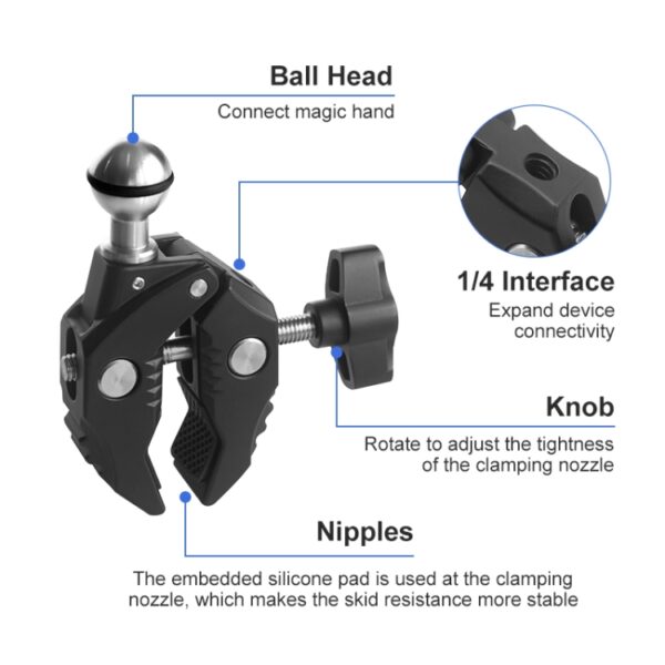 Super Clamp Con Brazo Articulado Mas Soporte Para Celular - Imagen 5