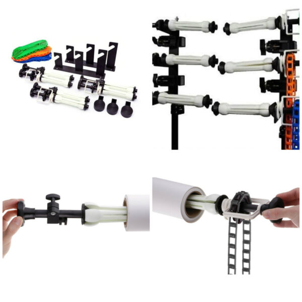 Soporte De Pared porta telon Para Tres Fondos Con Cadenas - Imagen 2